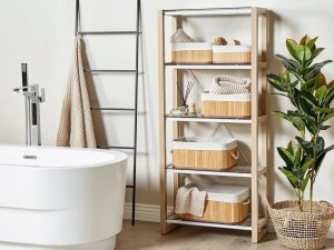 Beliani Zestaw 5 koszy bambusowych jasne drewno TALPE 2