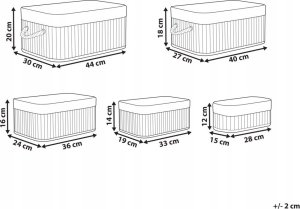 Beliani Zestaw 5 koszy bambusowych jasne drewno TALPE 10