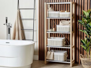 Beliani Zestaw 5 koszy bambusowych szary TALPE 2