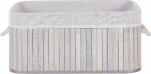 Beliani Zestaw 5 koszy bambusowych szary TALPE 4