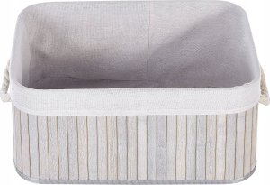 Beliani Zestaw 5 koszy bambusowych szary TALPE 8