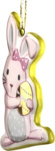 Witek Home Ozdoba wielkanocna Zajączek z jajkiem zawieszka ceramiczna 2