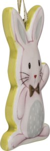Witek Home Ozdoba wielkanocna Zając z muszką zawieszka ceramiczna 2