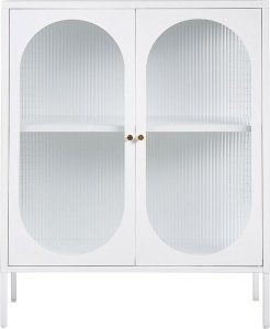 Beliani Witryna dwudrzwiowa metalowa biała SARRE 6