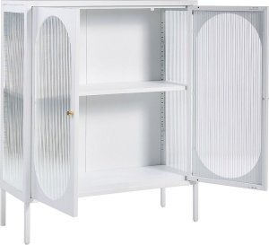 Beliani Witryna dwudrzwiowa metalowa biała SARRE 7