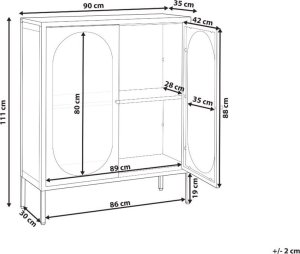 Beliani Witryna dwudrzwiowa metalowa biała SARRE 10
