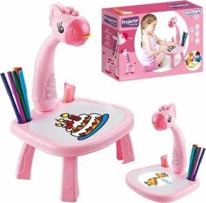 Woopie Tablica Do Rysowania Projektor Różowa Żyrafa + Flamastry 4