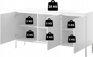 Selsey Komoda trzydrzwiowa Bemmi 150 cm Beżowy 9