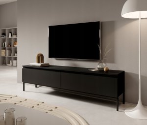 Selsey Szafka RTV Bemmi 175 cm czarna z czarnymi nogami 2