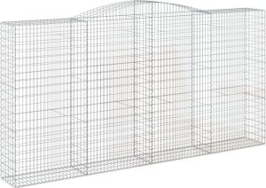 vidaXL Kosze gabionowe, 7 szt, 400x50x200/220 cm, galwanizowane żelazo 3