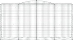 vidaXL Kosze gabionowe, 7 szt, 400x50x200/220 cm, galwanizowane żelazo 4