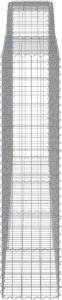 vidaXL Kosze gabionowe, 7 szt, 400x50x200/220 cm, galwanizowane żelazo 5
