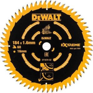 Dewalt Tarcza do drewna 184 x 16 x 60T (DT1670) 8