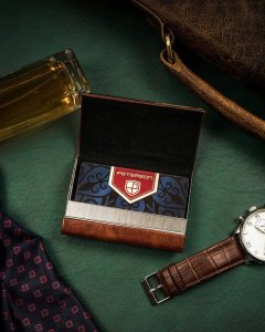 Peterson Klasyczny wizytownik ze skóry ekologicznej - Peterson NoSize 5