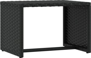 vidaXL vidaXL Leżak ze stolikiem, 1 szt., czarny, polirattan 6