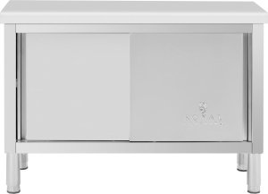 Royal Catering Stół gastronomiczny z szafką z drzwiami suwanymi STAL 120 x 50 cm do 390 kg Stół gastronomiczny z szafką z drzwiami suwanymi STAL 120 x 50 cm do 390 kg 2