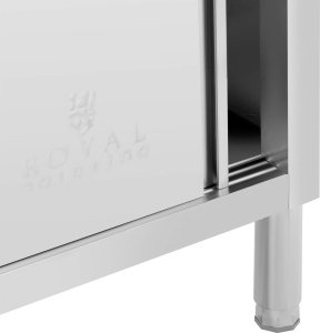 Royal Catering Stół gastronomiczny z szafką z drzwiami suwanymi STAL 120 x 50 cm do 390 kg Stół gastronomiczny z szafką z drzwiami suwanymi STAL 120 x 50 cm do 390 kg 3