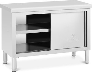 Royal Catering Stół gastronomiczny z szafką z drzwiami suwanymi STAL 120 x 50 cm do 390 kg Stół gastronomiczny z szafką z drzwiami suwanymi STAL 120 x 50 cm do 390 kg 5