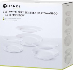 Hendi Zestaw talerzy ze szkła hartowanego 18 el. - Hendi 795224 Zestaw talerzy ze szkła hartowanego 18 el. - Hendi 795224 1