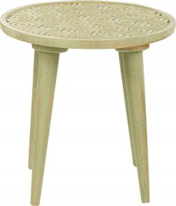 Beliani Zestaw 2 stolików pomocniczych z drewna mango zielony MAHARO 2