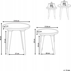 Beliani Zestaw 2 stolików pomocniczych z drewna mango zielony MAHARO 6