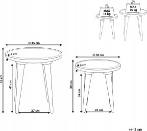 Beliani Zestaw 2 stolików pomocniczych z drewna mango zielony MAHARO 9