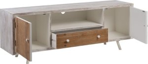 Bigbuy Home MebleTV COUNTRY 150 x 35 x 53,5 cm Naturalny Biały Drewno świerkowe Drewno MDF 1