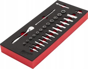 Milwaukee MILWAUKEE WKŁADKA PIANKOWA Z GRZECHOTKĄ I NASADKAMI 1/4" - DO WÓZKÓW NARZĘDZIOWYCH 2