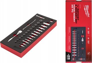 Milwaukee MILWAUKEE WKŁADKA PIANKOWA Z GRZECHOTKĄ I NASADKAMI 1/4" - DO WÓZKÓW NARZĘDZIOWYCH 8