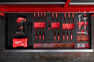 Milwaukee MILWAUKEE WKŁADKA PIANKOWA Z GRZECHOTKĄ I NASADKAMI 1/4" - DO WÓZKÓW NARZĘDZIOWYCH 9