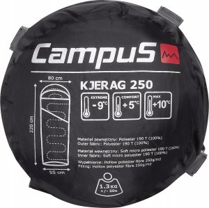 Campus Campus Kjerag 250 Right Sleeping Bag CUP702123200 Czarne One size 8