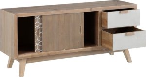 Bigbuy Home MebleTV KENSY 120 x 34 x 54,5 cm Naturalny Drewno Biały 1