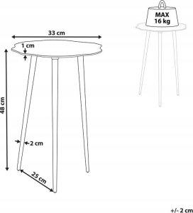Beliani Stolik pomocniczy metalowy złoty z czarnym MUNNAR 3