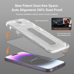 Braders Szkło Hartowane Full Glue Easy-Stick Braders do iPhone 13 Pro Max / 14 Plus Czarny 5
