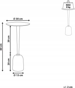 Beliani Stolik pomocniczy metalowy czarny SELWYN 3