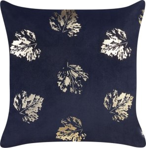 Beliani 2 welurowe poduszki dekoracyjne w liście 45 x 45 cm czarne GOLDENROD 3