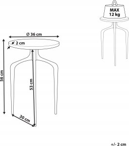 Beliani Stolik pomocniczy biały marmur z czarnym TIHOI 3