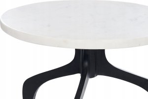 Beliani Stolik pomocniczy biały marmur z czarnym TIHOI 4