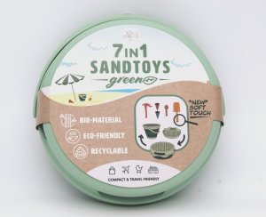 CompacToys COMPACTOYS ECO Beach bucket with sandbox toys 7 in 1, green 1