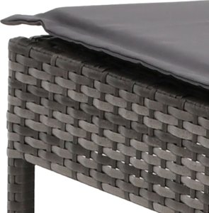 vidaXL vidaXL Leżaki, 2 szt., ze stolikiem i poduszkami, szare, polirattan 6