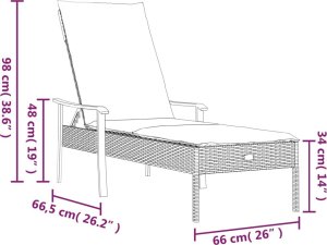 vidaXL vidaXL Leżaki, 2 szt., ze stolikiem i poduszkami, szare, polirattan 9