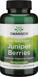 Swanson Swanson - Full Spectrum Juniper Berries, Wsparcie Trawienia, 520mg, 100 kapsułek 1