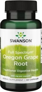 Swanson Swanson - Full Spectrum Oregon Grape Root, Wsparcie Trawienia, 400mg, 60 kapsułek 1