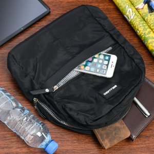 Bellugio Czarny plecak unisex, mały lekki plecaczek Bellugio BE4 2