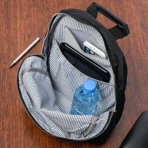 Bellugio Czarny plecak unisex, mały lekki plecaczek Bellugio BE4 3