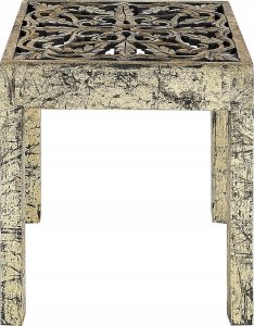 Beliani Stolik pomocniczy drewno mango złoto-czarny PALASI 2