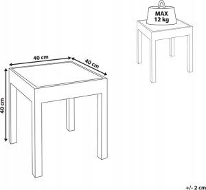 Beliani Stolik pomocniczy drewno mango złoto-czarny PALASI 9