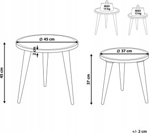 Beliani Zestaw 2 stolików pomocniczych z drewna mango jasny SAKITA 6