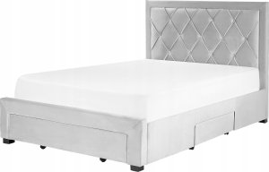 Beliani Łóżko welurowe 140 x 200 cm jasnoszare LIEVIN 7