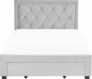 Beliani Łóżko welurowe 140 x 200 cm jasnoszare LIEVIN 8